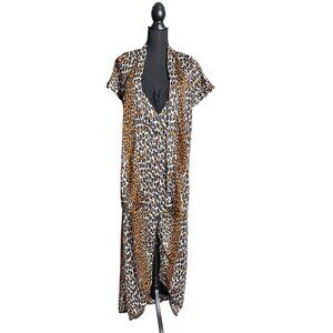 Vintage 70's N Edelson Sons Women's Cheetah Print Negligee Set Size L